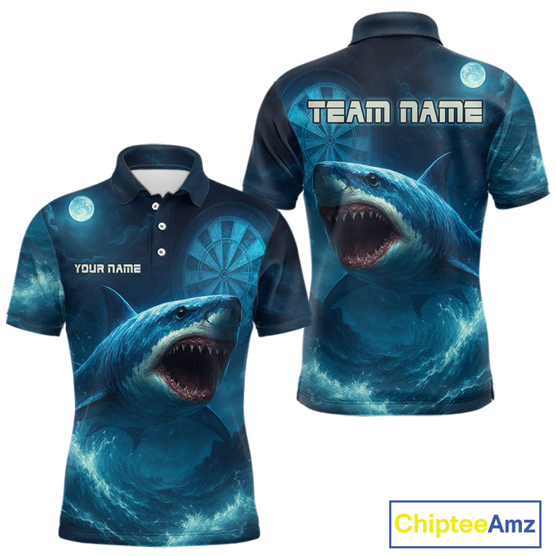 Custom Cobalt Shark Dartboard Darts Polo Shirt For Women Darts Tournament Team Jersey NYN0965