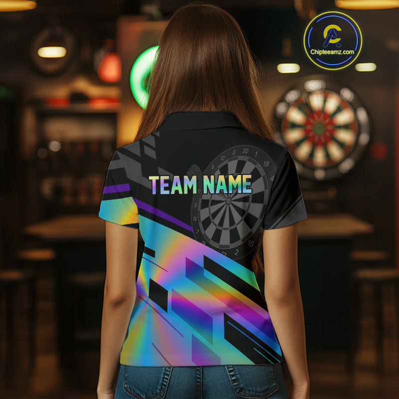Custom Dartboard Holographic Dart Shirt For Women Outfit Polo Dart Team Jersey NYN1335