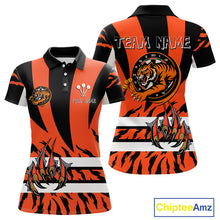 Load image into Gallery viewer, Fierce Tiger &amp; Claws Dartboard Women's Orange Darts Shirt - Custom Name For Players NYN0479