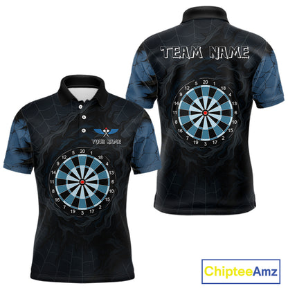 Dark Spiral Web Dartboards Men's Darts Team Shirt - Custom Name For Darts Jersey NYN0496
