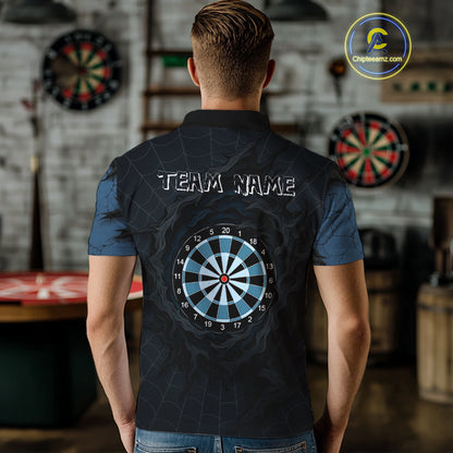 Dark Spiral Web Dartboards Men's Darts Team Shirt - Custom Name For Darts Jersey NYN0496