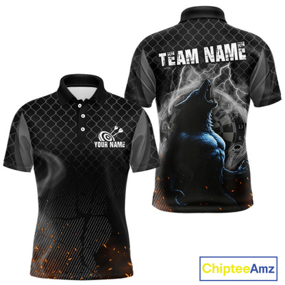 Men's Custom Darts Jersey With Thunder Wolfs & Dark Geometric Pattern NYN0283