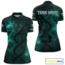 Load image into Gallery viewer, Darts - It's Is In My DNA Personalized Turquoise Dart Shirt For Women Skull Dartboard Dart Team Shirts NYN1124