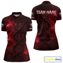 Load image into Gallery viewer, Darts - It's Is In My DNA Personalized Red Dart Shirt For Women Skull Dartboard Dart Team Shirts NYN1125