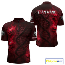 Load image into Gallery viewer, Darts - It's Is In My DNA Personalized Red Dart Shirt For Men Skull Dartboard Dart Team Shirts NYN1125