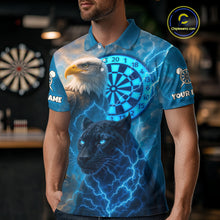 Load image into Gallery viewer, Custom Darts Shirt For Men Lightning Eagle Panther Dartboard Dart Team Jerseys | Blue NYN1150