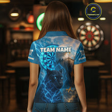 Load image into Gallery viewer, Custom Darts Shirt For Women Lightning Eagle Panther Dartboard Dart Team Jerseys | Blue NYN1150
