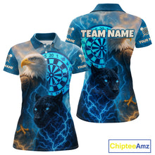 Load image into Gallery viewer, Custom Darts Shirt For Women Lightning Eagle Panther Dartboard Dart Team Jerseys | Blue NYN1150