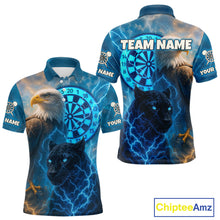 Load image into Gallery viewer, Custom Darts Shirt For Men Lightning Eagle Panther Dartboard Dart Team Jerseys | Blue NYN1150