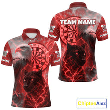 Load image into Gallery viewer, Custom Darts Shirt For Men Lightning Eagle Panther Dartboard Dart Team Jerseys | Red NYN1151