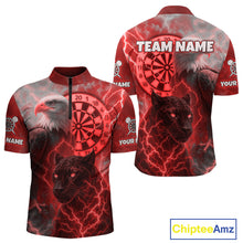 Load image into Gallery viewer, Custom Darts Shirt For Men Lightning Eagle Panther Dartboard Dart Team Jerseys | Red NYN1151