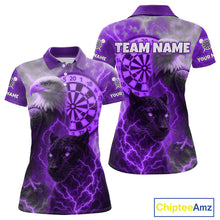 Load image into Gallery viewer, Custom Darts Shirt For Women Lightning Eagle Panther Dartboard Dart Team Jerseys | Purple NYN1152