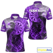 Load image into Gallery viewer, Custom Darts Shirt For Men Lightning Eagle Panther Dartboard Dart Team Jerseys | Purple NYN1152