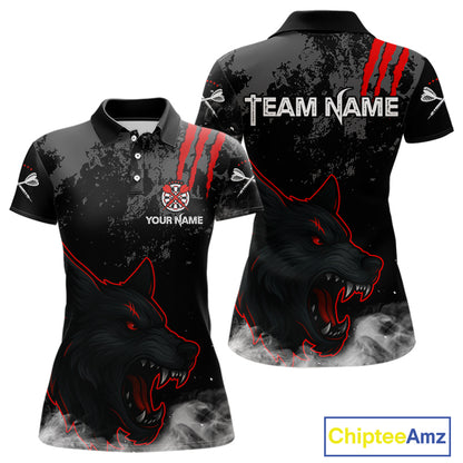 Black Darts Wolf Shirt Grunge Pattern For Women - Custom Team & Player Name NYN0353