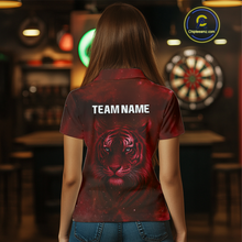 Load image into Gallery viewer, Red Galaxy Tiger Dartboard Women's Darts Team Shirt - Custom Name For Darts Jersey NYN0467