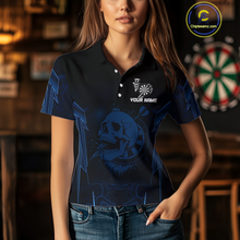 Load image into Gallery viewer, USA Gothic Skull Dartboard Women's Darts Team Shirt - Custom Name For Players NYN0480
