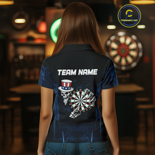 Load image into Gallery viewer, USA Gothic Skull Dartboard Women's Darts Team Shirt - Custom Name For Players NYN0480