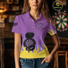 Load image into Gallery viewer, Purple Dartboard &amp; Dark Cobra - Women's Darts Team Shirt - Custom Name For Players NYN0491