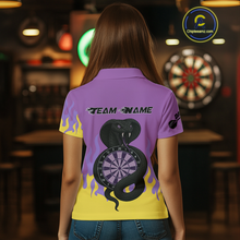 Load image into Gallery viewer, Purple Dartboard &amp; Dark Cobra - Women's Darts Team Shirt - Custom Name For Players NYN0491