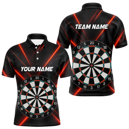 Men's Personalized Darts Shirt With Red Laser Streaks And Dual Dartboards NYN0268