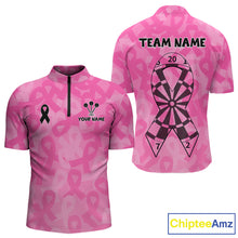 Load image into Gallery viewer, Ribbons Dartboard Custom Pink Darts Shirt For Men - Personalized Name For Players NYN0675
