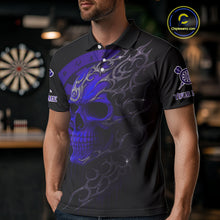 Load image into Gallery viewer, Custom Purple Skull Dartboard Polo Dart Shirt Personalized Outfits Dart Jersey For Men NYN1318