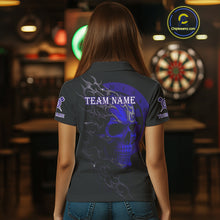 Load image into Gallery viewer, Custom Purple Skull Dartboard Polo Dart Shirt Personalized Outfits Dart Jersey For Women NYN1318