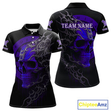 Load image into Gallery viewer, Custom Purple Skull Dartboard Polo Dart Shirt Personalized Outfits Dart Jersey For Women NYN1318