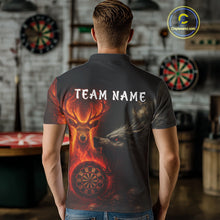 Load image into Gallery viewer, Custom Wolf Flaming Deer Dartboard Polo Dart Shirt For Men Outfits Flame Dart Team Jersey NYN1313
