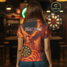 Load image into Gallery viewer, Custom Orange Flames Phoenix Dartboard Darts Jersey Personalized Darts Polo Shirt For Women NYN0969