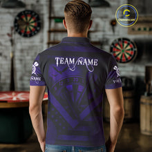 Load image into Gallery viewer, Custom Purple Grunge Dragon Dartboard Dart Polo Shirt For Men Outfit Dart Team Jersey NYN1364
