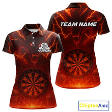 Load image into Gallery viewer, Red Custom Lightning Dragon Skull Dart Shirts For Women Outfit Dart Dragon Jerseys NYN1058