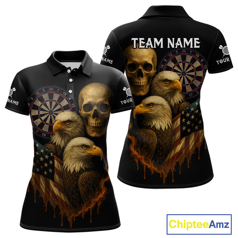 Custom Darts Shirt For Women Retro US Flag Patriotic Dart Jerseys, Vintage Dart Shirts NYN1123
