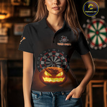 Load image into Gallery viewer, Custom Halloween Darts Shirt For Women Personalized Pumpkin Skull Halloween Darts Jerseys NYN1229