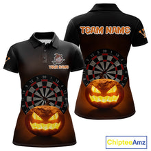 Load image into Gallery viewer, Custom Halloween Darts Shirt For Women Personalized Pumpkin Skull Halloween Darts Jerseys NYN1229