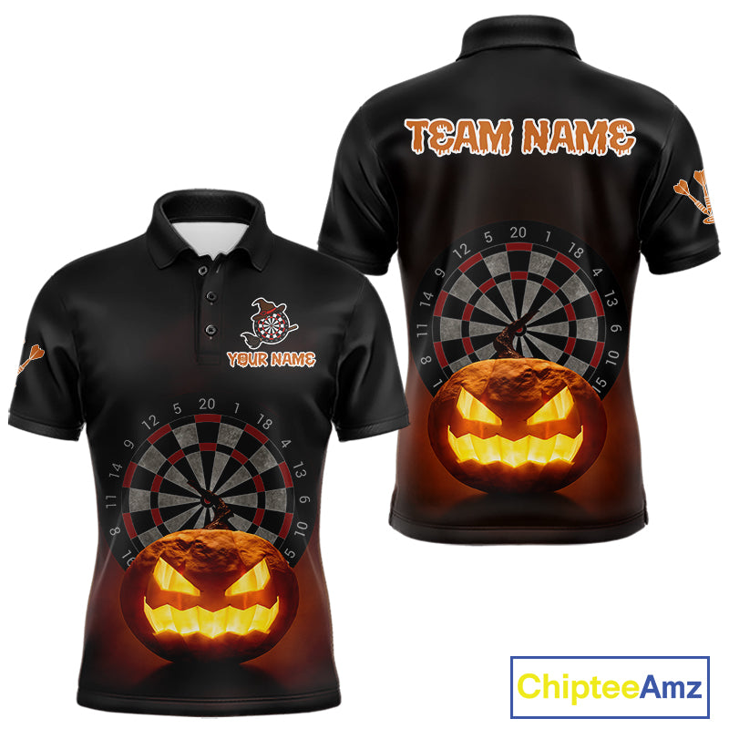 Custom Halloween Darts Shirt For Men Personalized Pumpkin Skull Halloween Darts Jerseys NYN1229