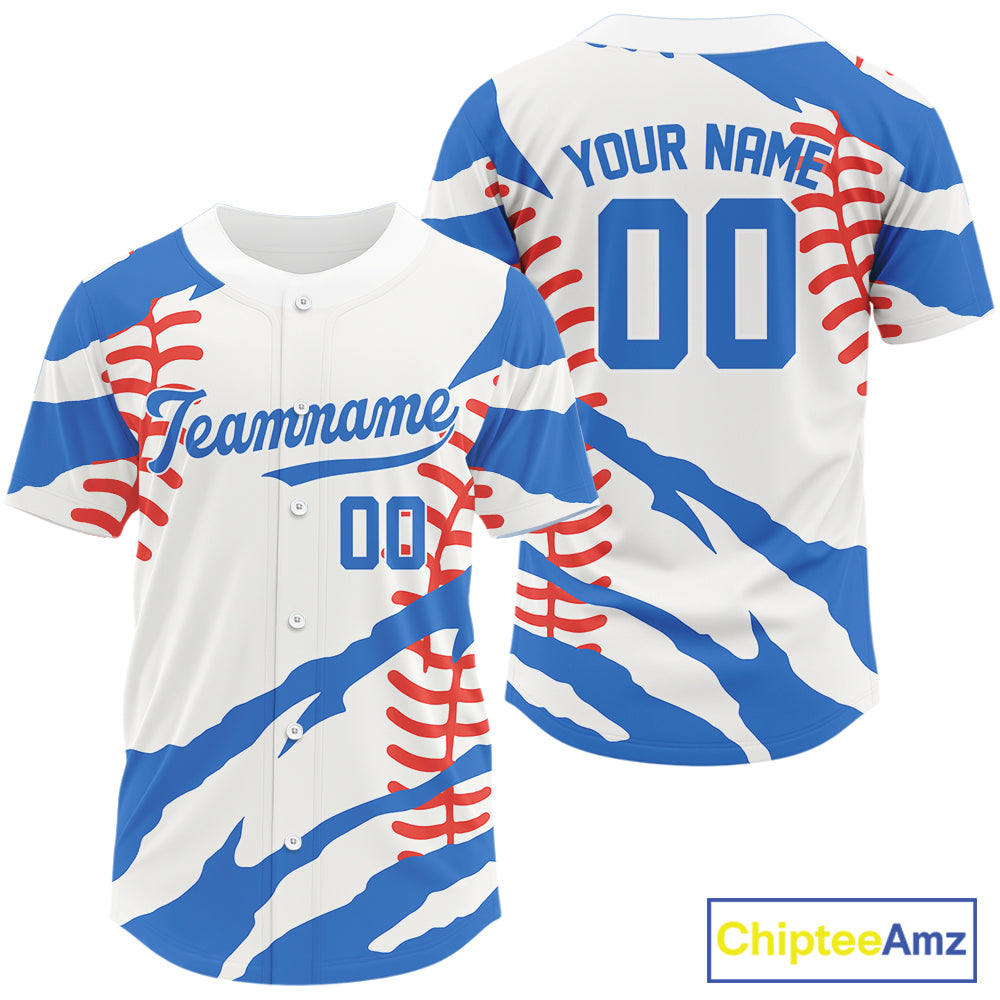 Custom White-Blue Retro Baseball Jersey For Men Youth Baseball Jersey Personalized NYN1256