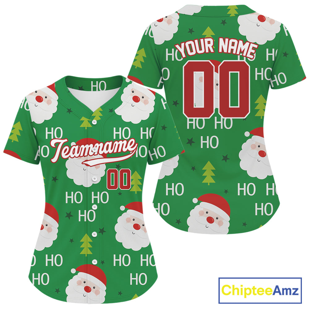Custom Merry Christmas Baseball Jersey For Women Youth Baseball Jersey, Winter Xmas Gifts NYN1282