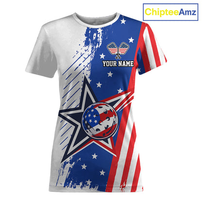 Red White Blue 250th Anniversary Pickleball Shirt For Women Patriotic USA Pickleball Jersey