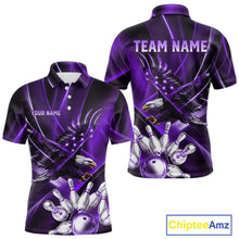 Load image into Gallery viewer, Purple Galaxy Eagle Bowling Shirt For Men Custom Polo Quarter-Zip Bowling Team Jersey NYN3681