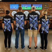 Load image into Gallery viewer, Personalized Blue Skeleton Thunder Lightning Men Dart Polo Shirts Skull Dart Jerseys NYN2120