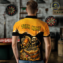 Load image into Gallery viewer, Custom Funny Skeleton Play Dart And Beer Dartboard Men Polo Shirt Personalized Dart Team Jerseys NYN2773