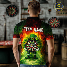 Load image into Gallery viewer, Funny Shamrock Dartboard &amp; Arrow Men Darts Polo Shirt Custom St Patrick's Day Dart League Shirt NYN2650