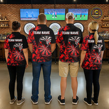 Load image into Gallery viewer, Personalized Camouflage Cracked Black And Red Dartboard Women Polo &amp; 1/4-Zip Shirts Dart Team Jerseys NYN2809