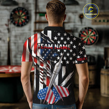Load image into Gallery viewer, Custom USA Flag Dart Arrow Dart Men Polo Shirt Grunge Patriotic Dart Team Jerseys NYN1627