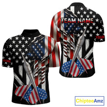 Load image into Gallery viewer, Custom USA Flag Dart Arrow Dart Men Quarter-Zip Shirt Grunge Patriotic Dart Team Jerseys NYN1627