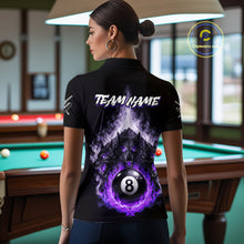 Load image into Gallery viewer, Custom Horror Wolfs Black Purple Smokes Pool 8 Ball Women's Billiard Team Shirt Billiard Attire NYN2667