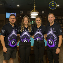 Load image into Gallery viewer, Custom Horror Wolfs Black Purple Smokes Pool 8 Ball Women's Billiard Team Shirt Billiard Attire NYN2667