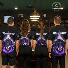 Load image into Gallery viewer, Custom Horror Wolfs Black Purple Smokes Pool 8 Ball Women's Billiard Team Shirt Billiard Attire NYN2667