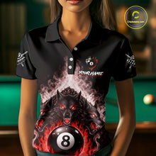 Load image into Gallery viewer, Custom Horror Wolfs Black Red Smokes Pool 8 Ball Women's Billiard Team Shirt Billiard Attire NYN2668
